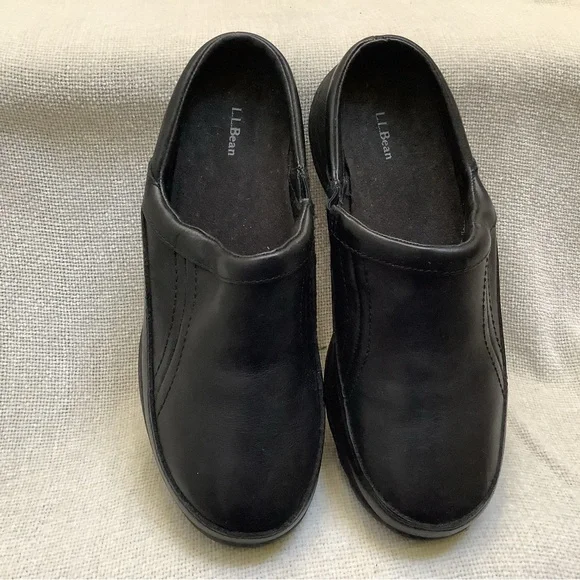 L.L. Bean Moc Mule Slide Shoe-Black Leather-8.5 Medium-Very Good Condition - Picture 9 of 13